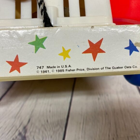 Vintage Fisher Price Pull Toy 1985 Chatter Phone 747 Telephone Moving Eyes Works - Picture 7 of 8